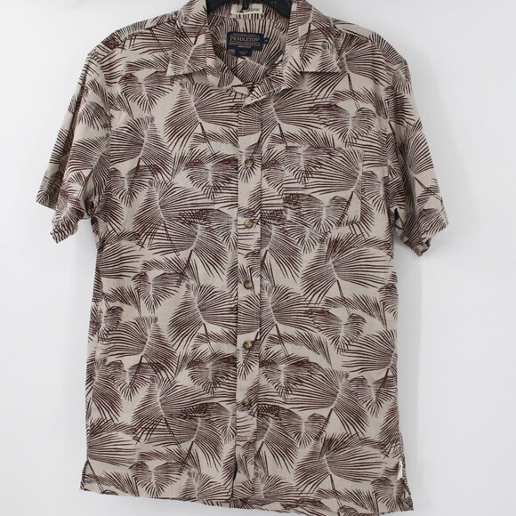 surf pendleton shirt Men's Medium printed floral short sleeve button up cotton - Picture 2 of 13